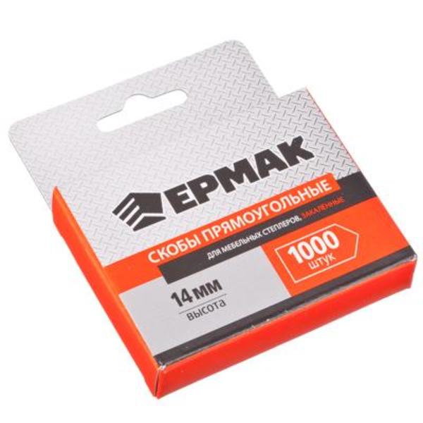 ЕРМАК Скоба закаленная 14мм (11,3х0,7мм) для мебельного степлера 1000шт.,648-037