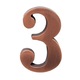 Цифра дверная "3" на клеевой основе (медь)