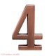 Цифра дверная "4" на клеевой основе (медь)