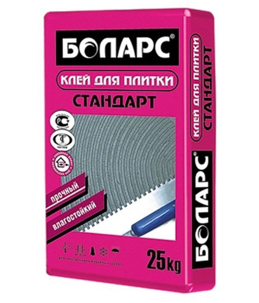 Клей для плитки Стандарт 25 кг Боларс (48)