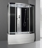 Т005ВW-1,5 Душевая кабина 85*150*215, выс.поддон, бел.задн.стекл.стенка5К