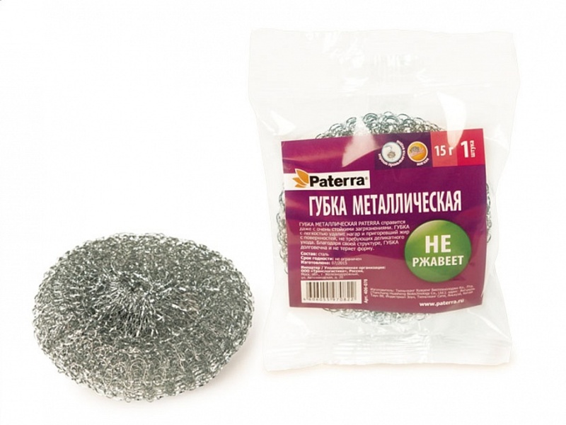 Губка металлическая PATERRA