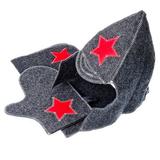 Набор банный "Буденовец" 3 пр. (шапка, варежка, коврик), серый 364-099