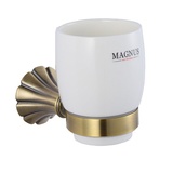 Стакан, керамика, крепление к стене, под бронзу, MAGNUS, 95005, Китай