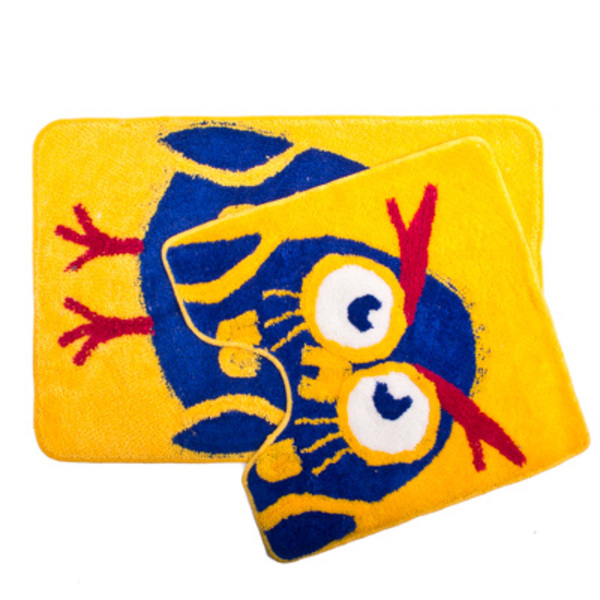 VETTA Набор ковриков 2шт для ванной и туалета, акрил, 60*90см+60*60см "Owl"