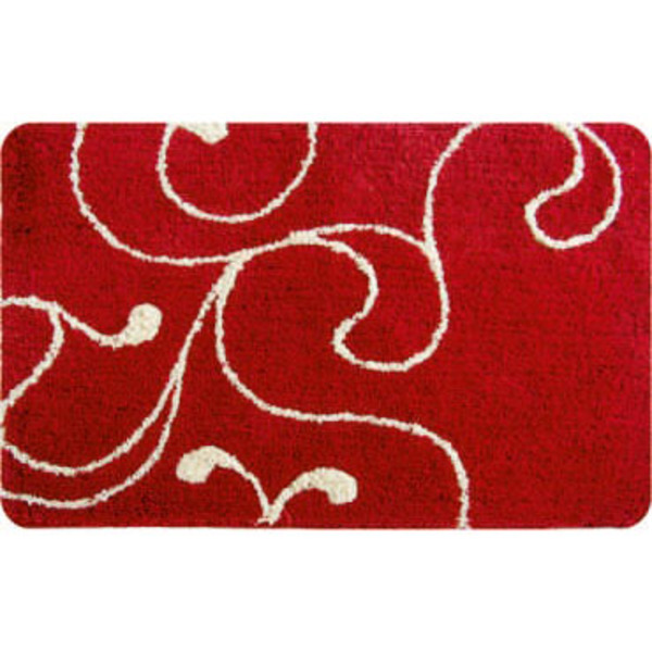 Коврик для ванной Flower Lace red микрофибра  60*90см IDDIS