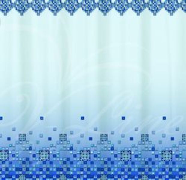 Штора д/ванной Мозаика голубая 180*180 1582-3