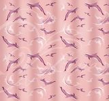 Штора д/ванной п/э Дельфины розовые180*180 