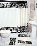 Штора д/ванны ВОНАЛДИ 180*200 см, текстиль ZEBRA черный