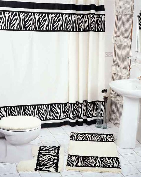 Штора д/ванны ВОНАЛДИ 180*200 см, текстиль ZEBRA черный
