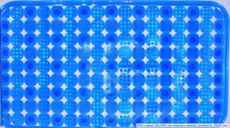 Коврик для ванной комнаты SPA 70*36см, массажный, синий, Россия