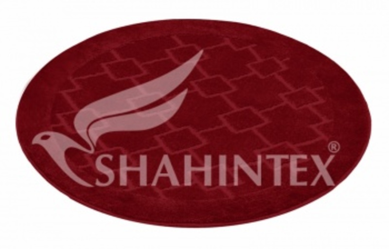 Коврик для ванной комнаты круг 90*90 бордовый, РР, Shahintex, Китай