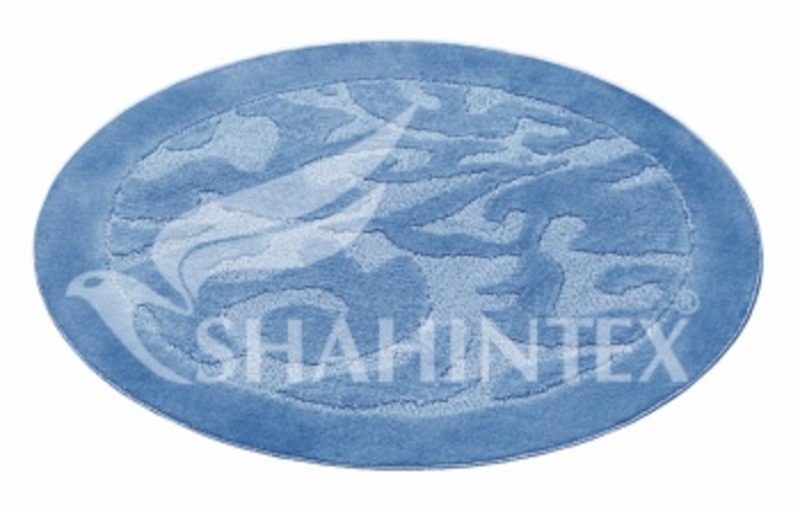 Коврик для ванной комнаты круг 90*90 голубой, РР, Shahintex, Китай