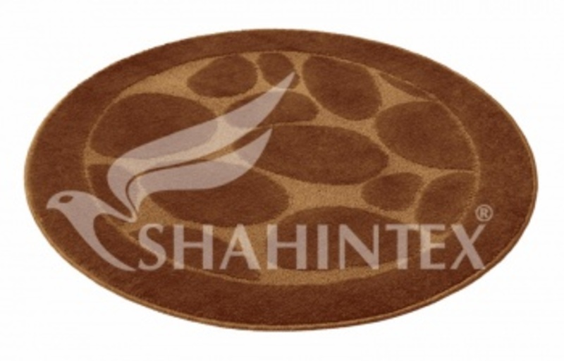 Коврик для ванной комнаты круг 90*90 коричневый, РР, Shahintex, Китай