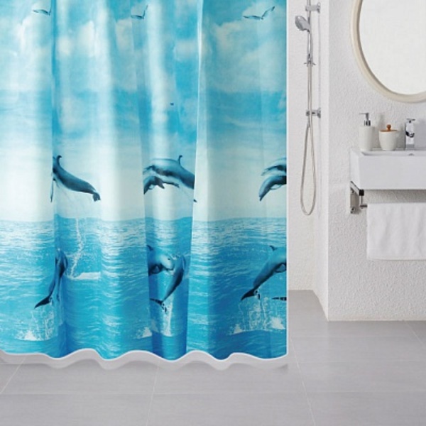 Штора для ванной PEVA Dolphins 180*180см MILARDO