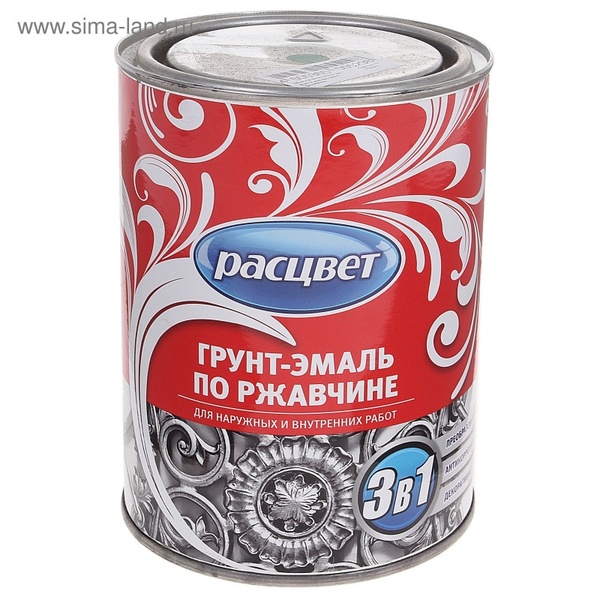 Грунт-эмаль по ржавчине алкидная белая 0,9кг*14 расцвет 5175