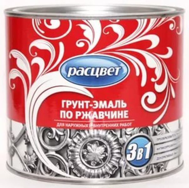 Грунт-эмаль по ржавчине алкидная черная 1,9*6 расцвет 5243