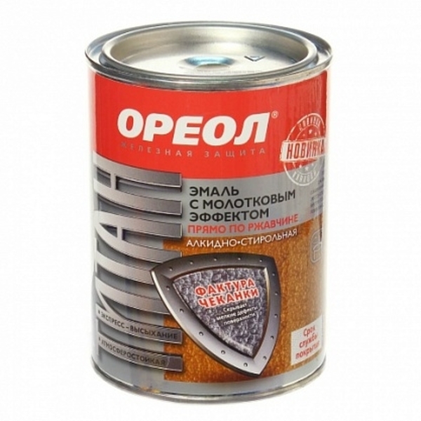 Ореол эмаль с молотковым эффектом корич. 0,8кг (14) 2961