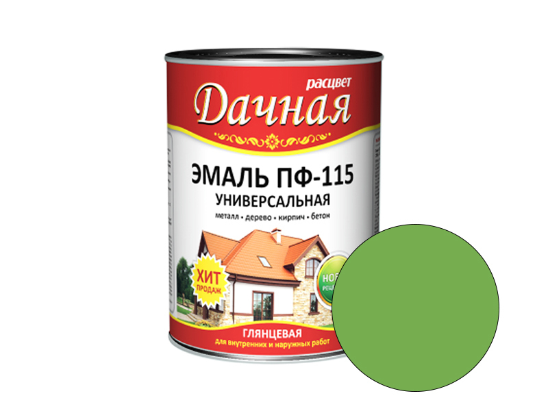 Расцвет Дачная эмаль ярко-зеленая универсальная 1,9кг (6) 3501