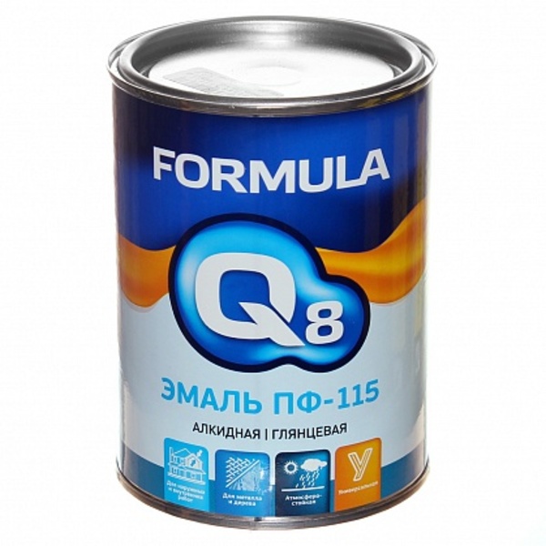 Черная  Эмаль ПФ-115 Q8 Формула 0,9 кг (14шт)