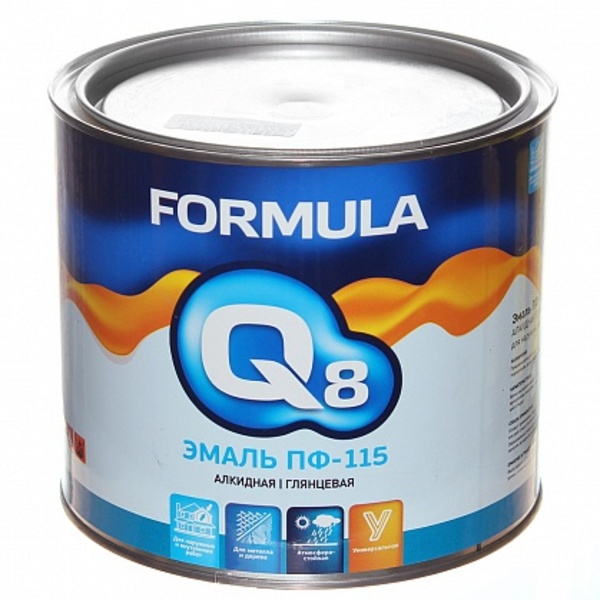 Черная  Эмаль ПФ-115 Q8 Формула 1,9 кг (6шт)
