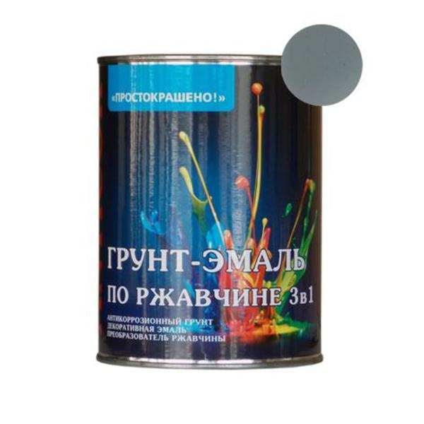 Грунт-эмаль по ржавчине 3в1 Простокрашено белая 0,9кг (14) 8618