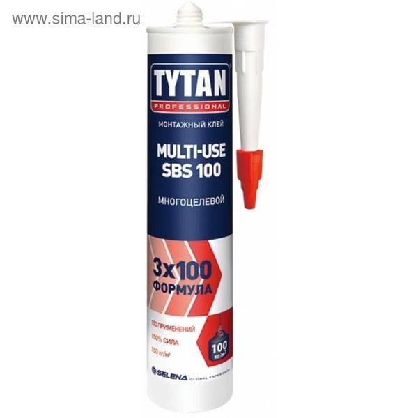 Клей Tytan Professional  монтажный Multi-use sbs 100 бежевый 100мл*12 24414,Россия
