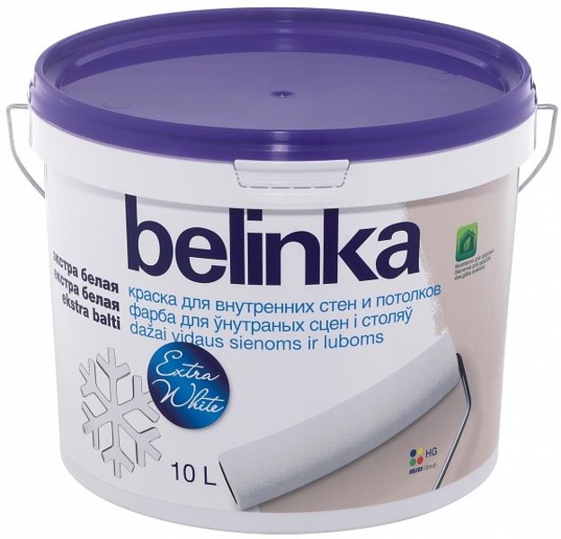 Belinka BД Краска для внутр.стен и потолков ослепительно белая 10л