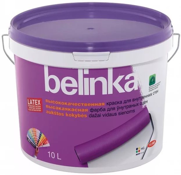 Belinka Latex В1 Краска для внутр. стен и потолков матовая 10л