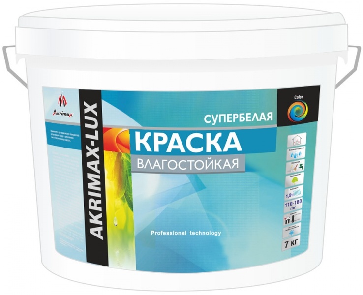 Акримакс Краска для внутр.работ бел.матовая влагост..LUX 7,0кг