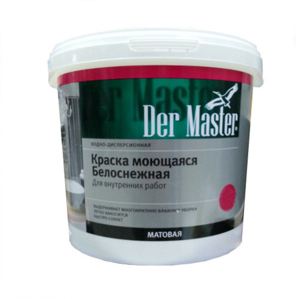 Краска ВД Der Master интер. моющаяся  6.5кг (1) белоснежная 61571