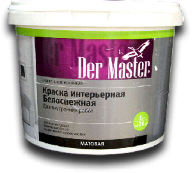 Краска ВД Der Master интерьерная  6.5кг (1) белоснежная 61566