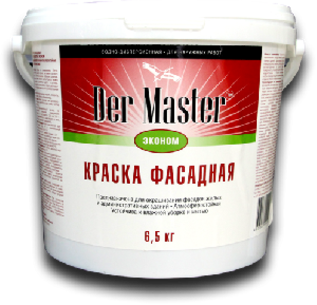 Краска ВД Der Master ЭКОНОМ фасадная атмосферостойк.  6.5кг (1) 62482
