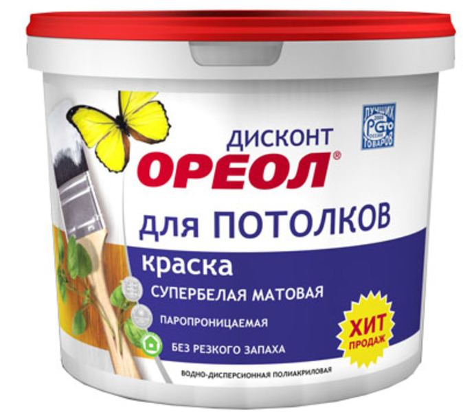 Ореол Дисконт ВДАК для потолков супербелая 3кг (4) 3181