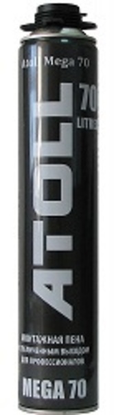 Пена монтажная ПРОФ ATOLL MEGA 70л 900мл (1050г) (12)