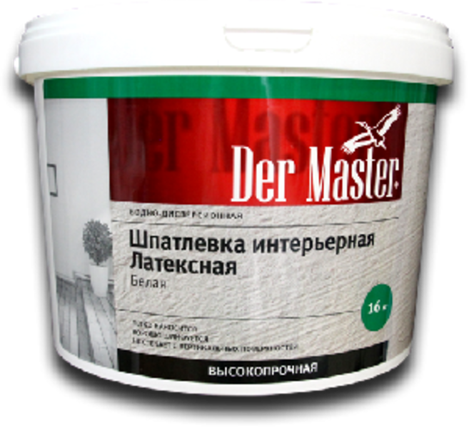 Шпаклевка интерьерная В-Д латексная 16кг (4) DER MASTER 