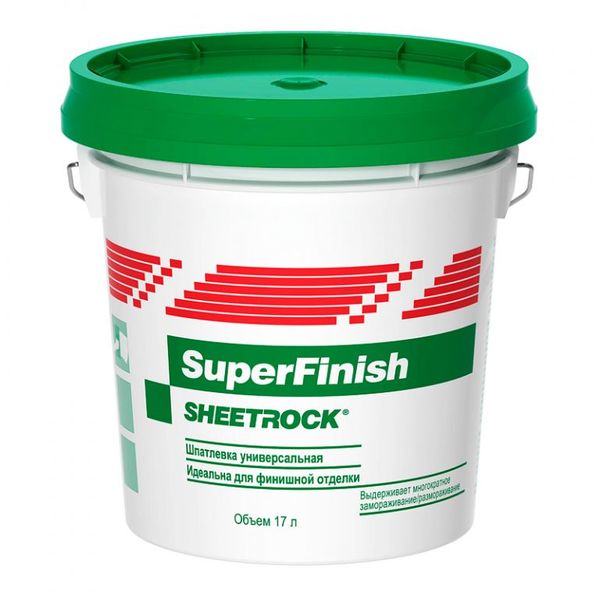 Шпатлевка универсал. SHEETROCK SUPERFINISH (17 л) 28 кг (зел.)