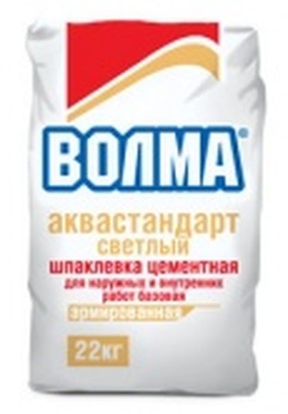Волма-аквастандарт светлая 22кг шпатлевка (56)