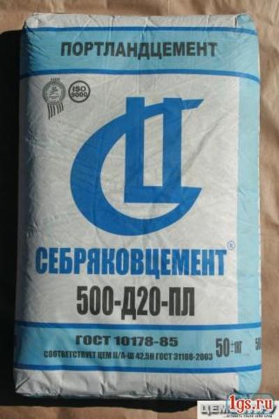 Цемент Себряковский Михайловка ПЦ 500 Д20-ПЛ (мешок-50 кг)